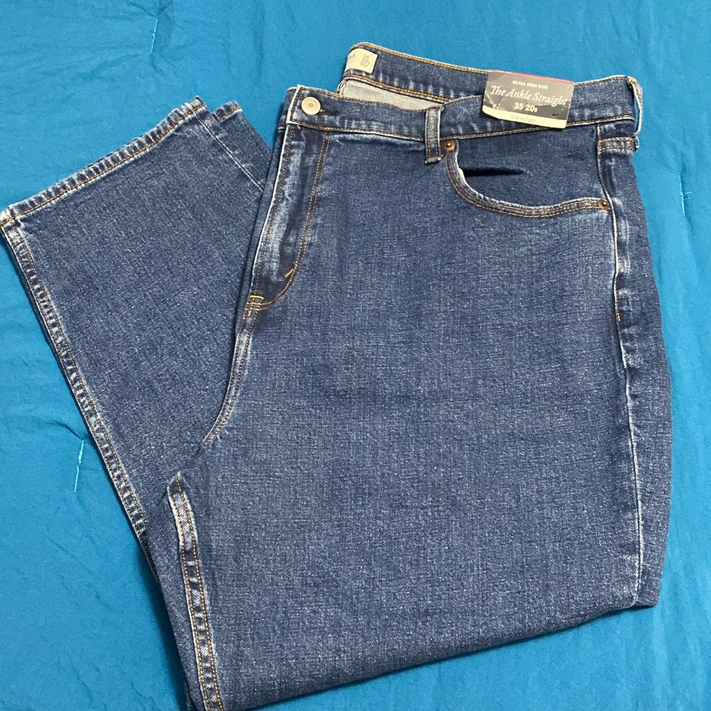 The Ankle Straight Jeans A&F 30W 20SL Curve Love, Plus Size!